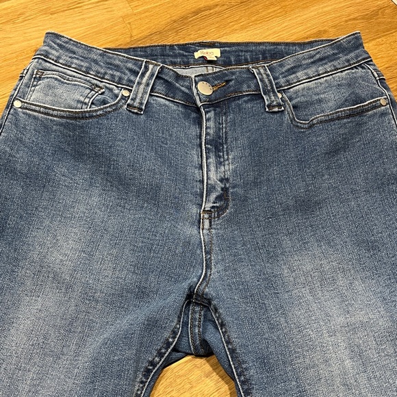 Reba Raw Hem Stretchy Skinny Medium Wash Denim Blue Jeans - Women’s Size 12 - Picture 10 of 16